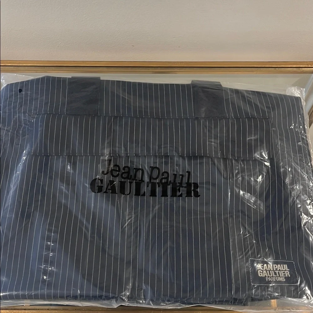 Jean Paul Gaultier Navy and White Duffel Bag